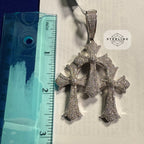 Moissanite Gothic Triple Cross Pendant 925 Silver Iced Out Steel Rope Chain