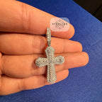 Moissanite VVS Iced Cross Pendant 925 Silver Free Steel Rope Chain Gift Men