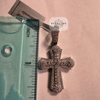 Moissanite VVS Iced Cross Pendant 925 Silver Free Steel Rope Chain Gift Men