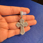 Moissanite Cross Pass Testers Iced Out Pendant 925 Silver + FREE Rope Chain Bling