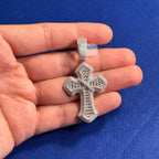Moissanite Cross Pass Testers Iced Out Pendant 925 Silver + FREE Rope Chain Bling