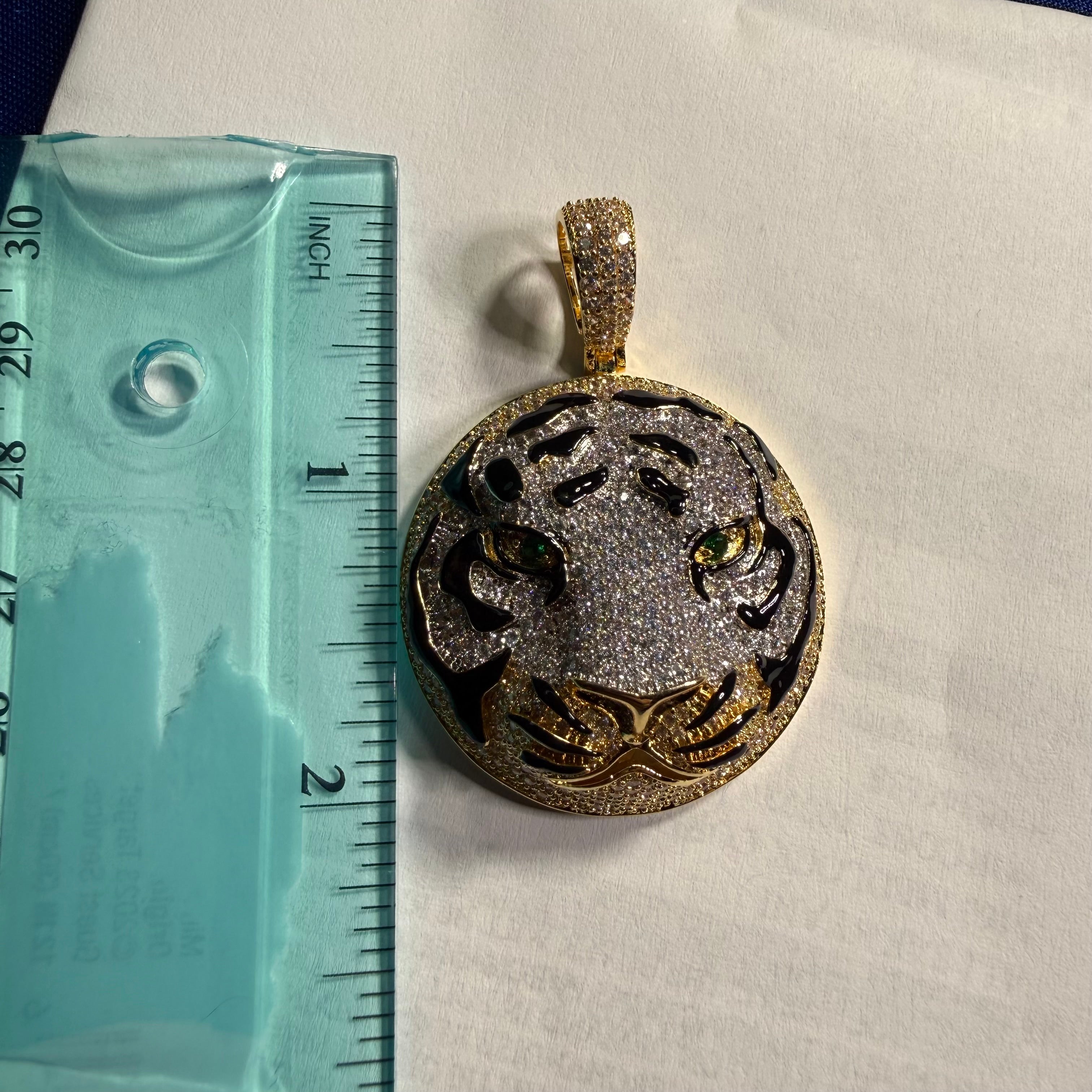 Tiger Head Bling Pendant