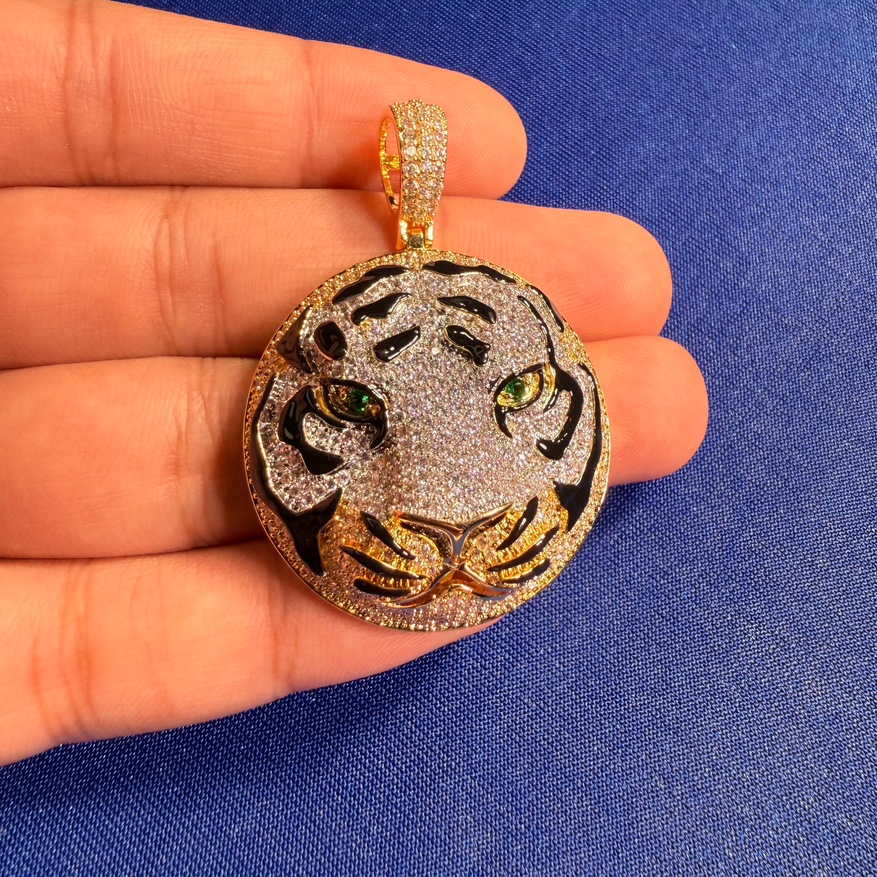 Tiger Head Bling Pendant