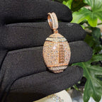 Moissanite Football Rose Iced Pendant