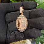 Moissanite Football Rose Iced Pendant