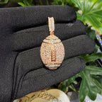 Moissanite Football Rose Iced Pendant