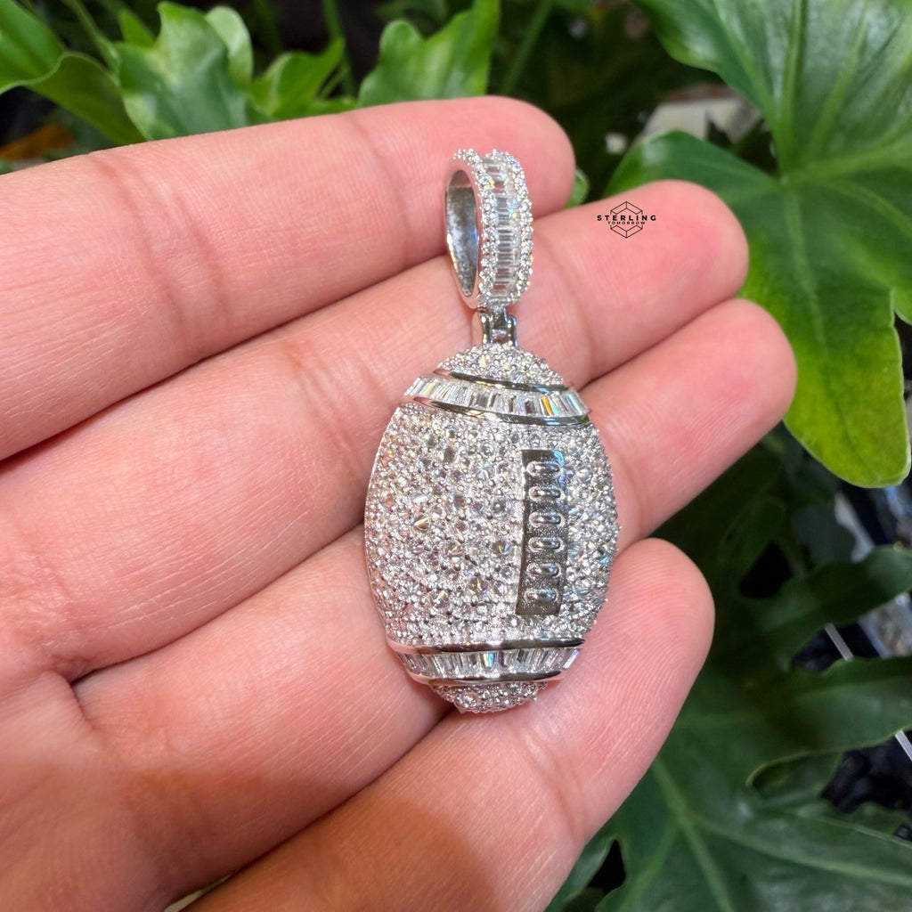 Moissanite Football Iced Pendant