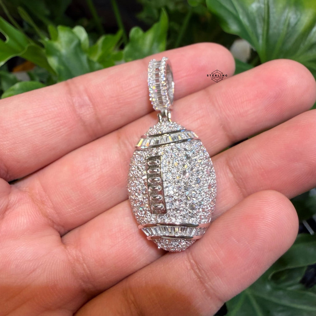 Moissanite Football Iced Pendant