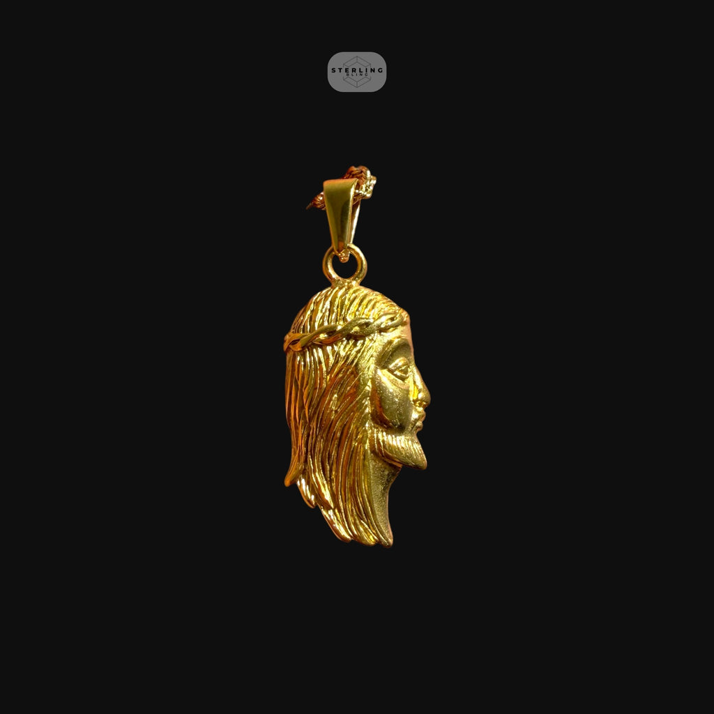 Gold Jesus Pendant Necklace, Stainless Steel Necklace for Men, Religious Christian Pendant, 14K Gold Waterproof Necklace, Gift for Him