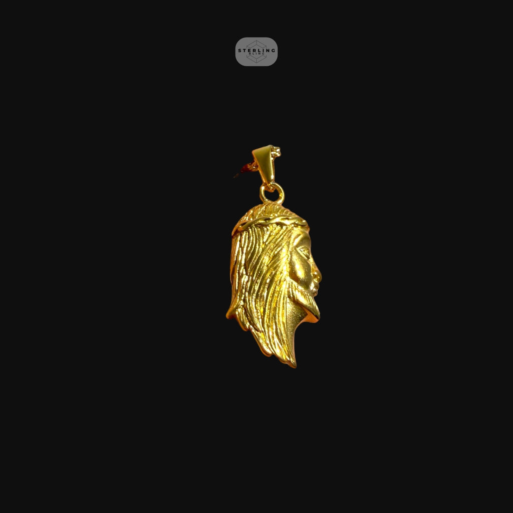 Gold Jesus Pendant Necklace, Stainless Steel Necklace for Men, Religious Christian Pendant, 14K Gold Waterproof Necklace, Gift for Him