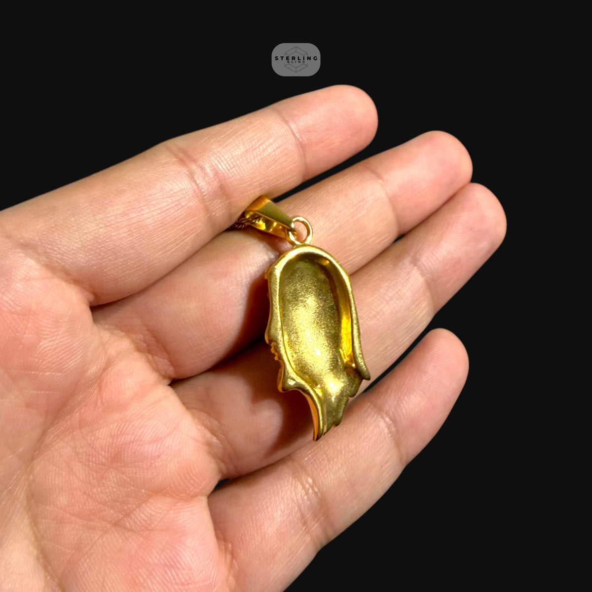 Gold Jesus Pendant Necklace, Stainless Steel Necklace for Men, Religious Christian Pendant, 14K Gold Waterproof Necklace, Gift for Him