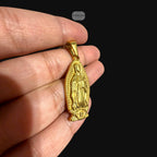 Gold Virgin Mary Pendant Necklace, Stainless Steel Necklace for Men, Religious Catholic Pendant, 14K Gold Waterproof Necklace, Gift for Him