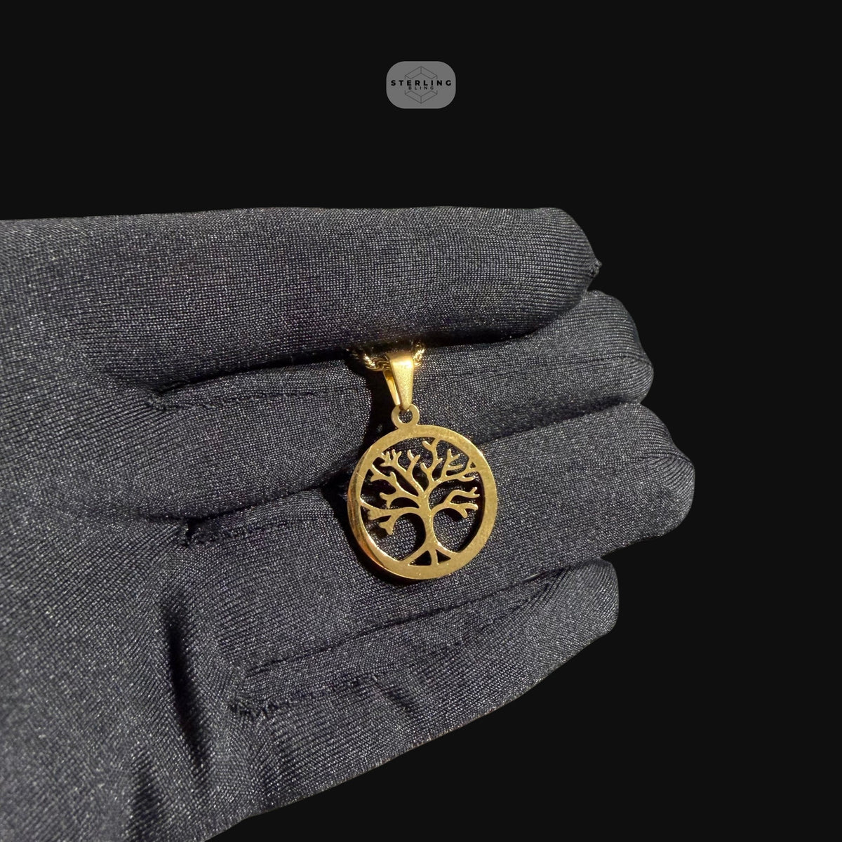 Gold Tree of Life Pendant Necklace, Stainless Steel Necklace for Men Women, Symbolic Family Pendant, 14K Gold Waterproof Necklace, Gift