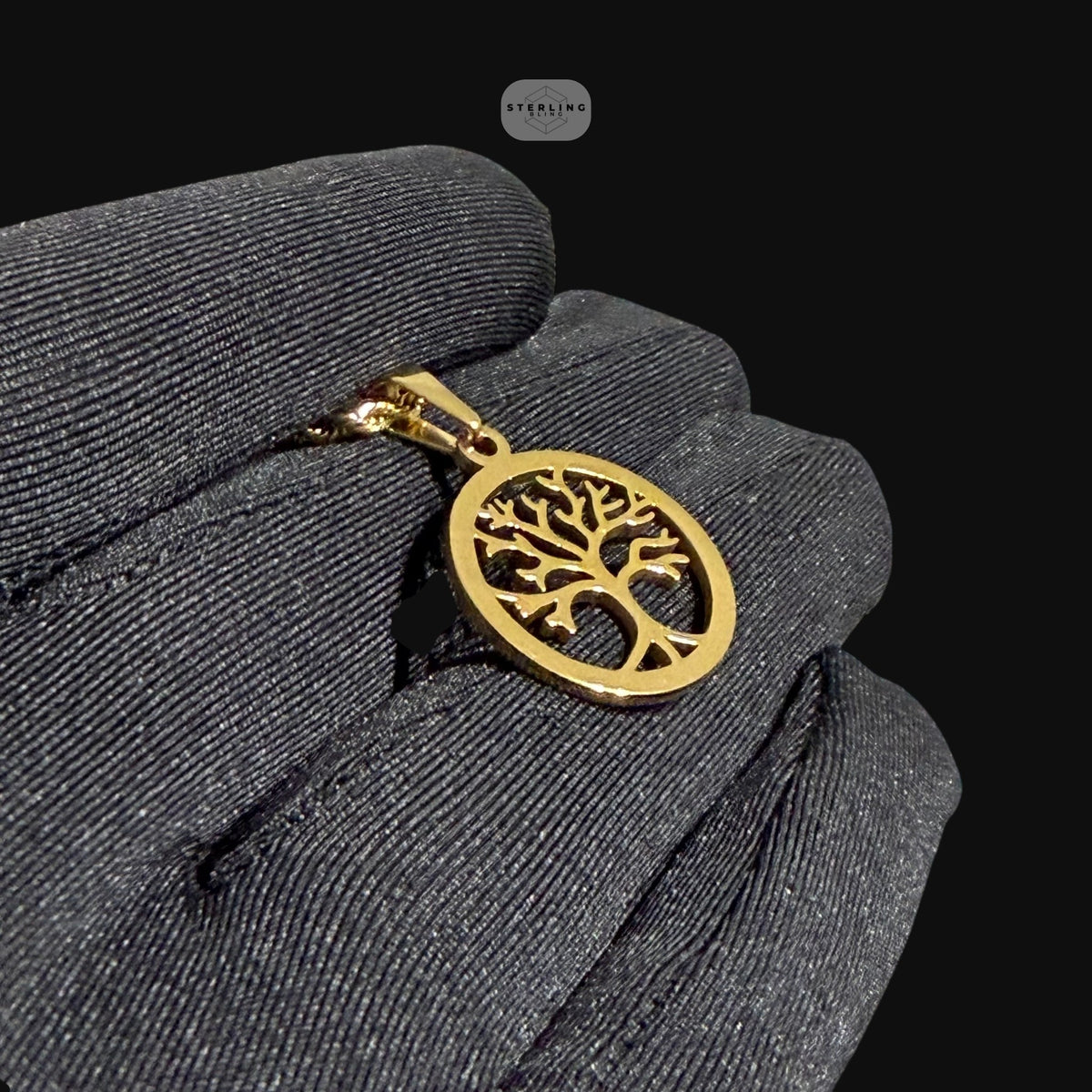 Gold Tree of Life Pendant Necklace, Stainless Steel Necklace for Men Women, Symbolic Family Pendant, 14K Gold Waterproof Necklace, Gift