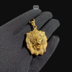 Gold Lion Pendant Necklace, Stainless Steel Necklace for Men, Lion Head Pendant, 14K Gold Waterproof Necklace, Gift for Him, Hypoallergenic Jewelry