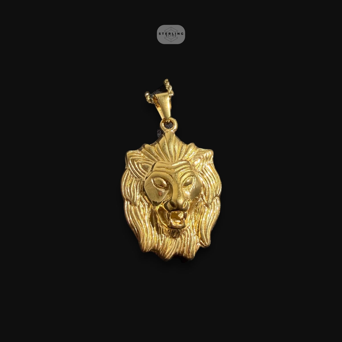 Gold Lion Pendant Necklace, Stainless Steel Necklace for Men, Lion Head Pendant, 14K Gold Waterproof Necklace, Gift for Him, Hypoallergenic Jewelry