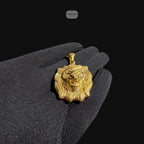 Gold Lion Pendant Necklace, Stainless Steel Necklace for Men, Lion Head Pendant, 14K Gold Waterproof Necklace, Gift for Him, Hypoallergenic Jewelry