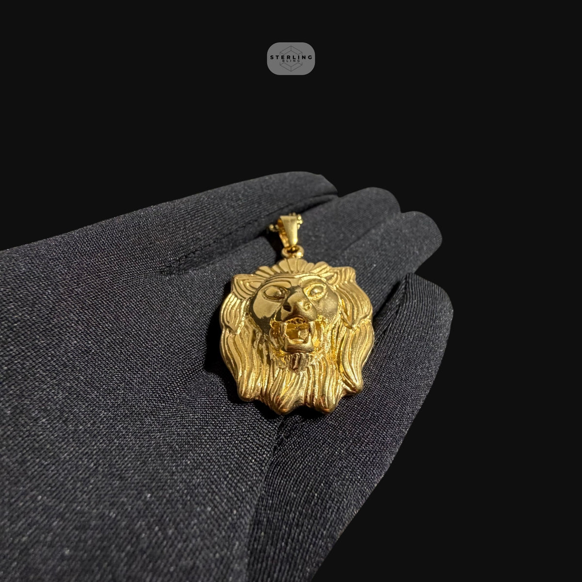 Gold Lion Pendant Necklace, Stainless Steel Necklace for Men, Lion Head Pendant, 14K Gold Waterproof Necklace, Gift for Him, Hypoallergenic Jewelry