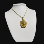 Gold Lion Pendant Necklace, Stainless Steel Necklace for Men, Lion Head Pendant, 14K Gold Waterproof Necklace, Gift for Him, Hypoallergenic Jewelry