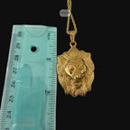 Gold Lion Pendant Necklace, Stainless Steel Necklace for Men, Lion Head Pendant, 14K Gold Waterproof Necklace, Gift for Him, Hypoallergenic Jewelry