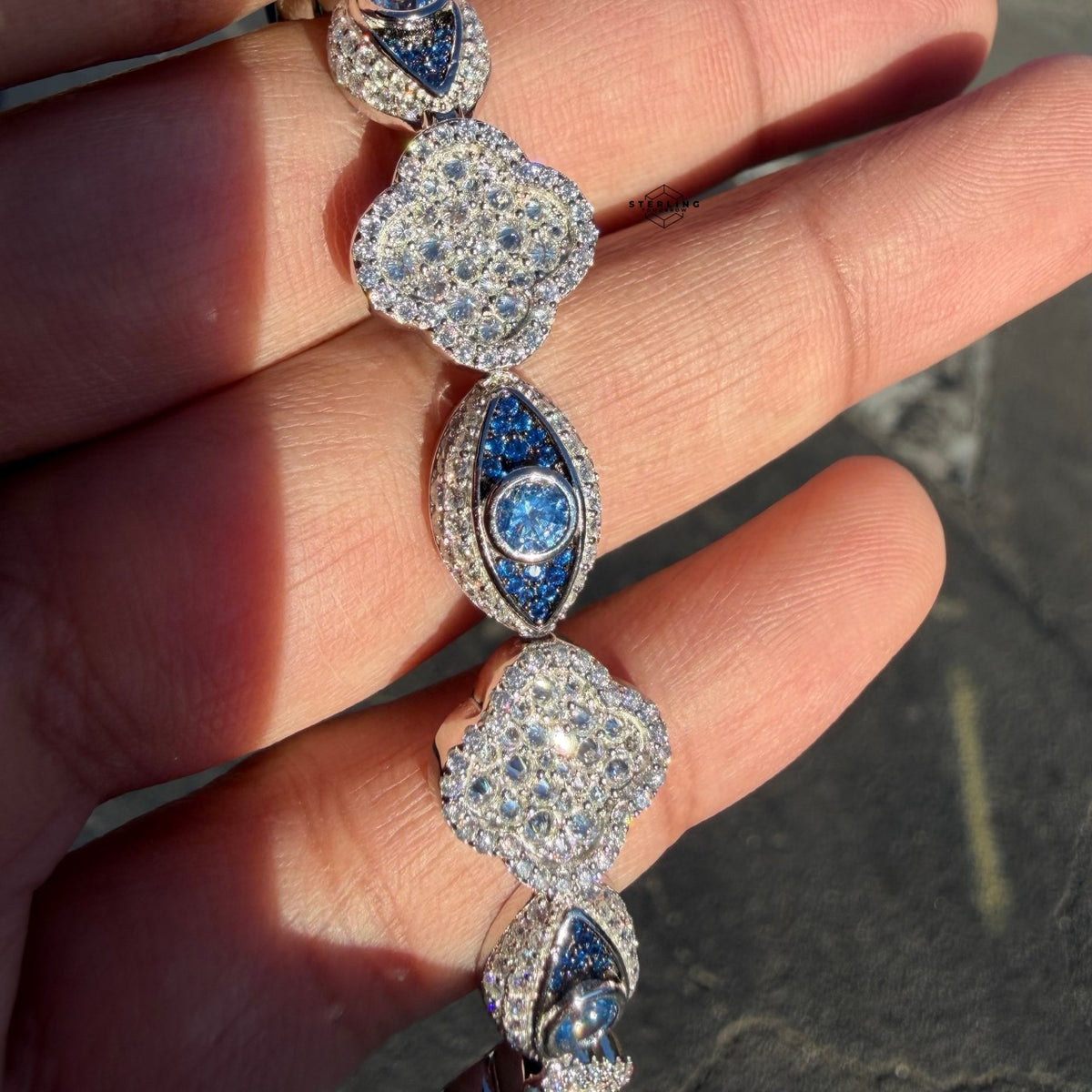 Moissanite Marquise Iced Bracelet 13mm 8"