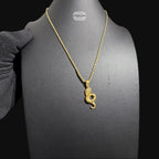 Gold Snake Pendant Necklace, Stainless Steel Necklace for Men, Cobra Pendant, 14K Gold Waterproof Necklace, Gift for Him, Hypoallergenic Jewelry