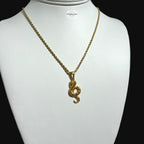Gold Snake Pendant Necklace, Stainless Steel Necklace for Men, Cobra Pendant, 14K Gold Waterproof Necklace, Gift for Him, Hypoallergenic Jewelry