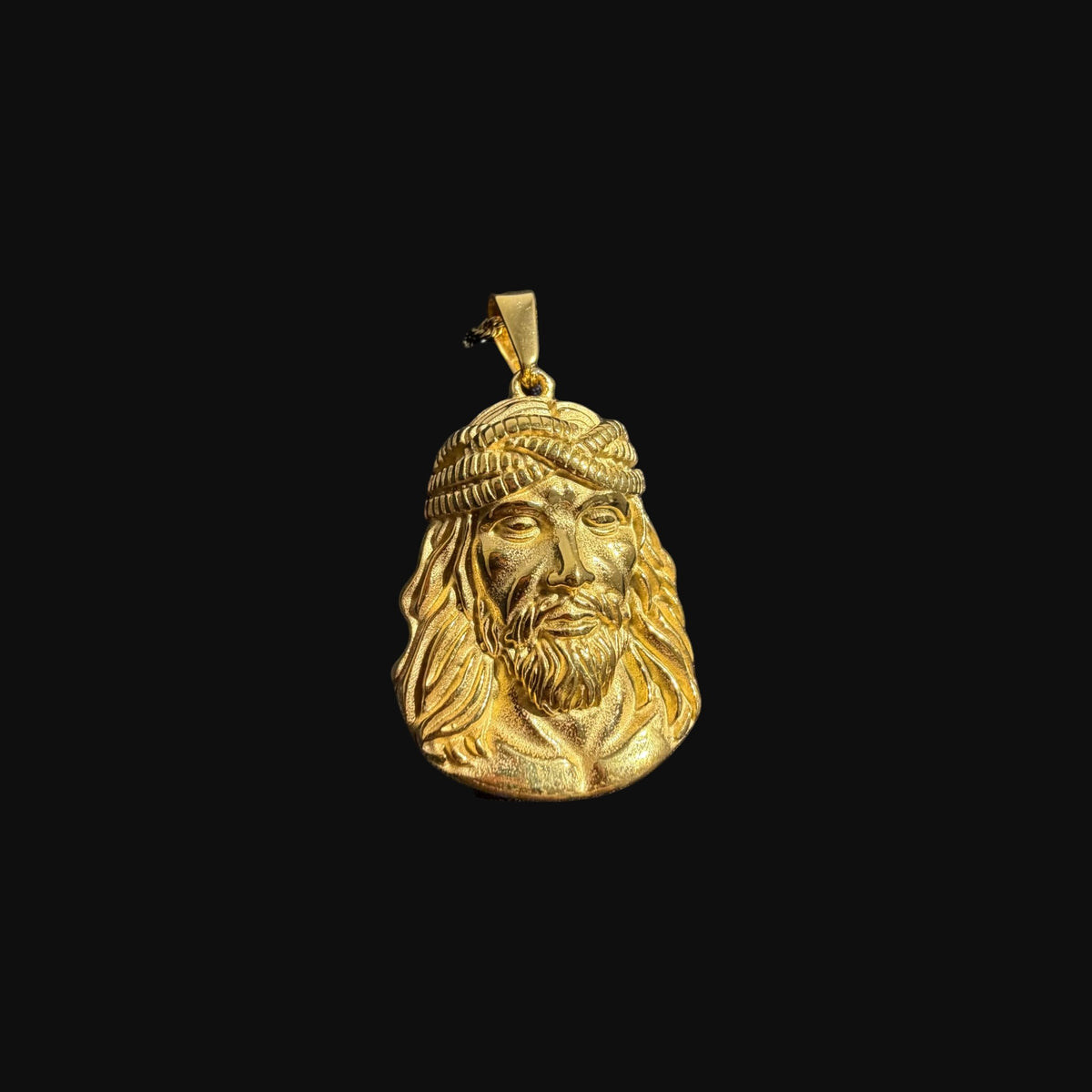 Gold Jesus Pendant Necklace, Stainless Steel Necklace for Men, Religious Christian Pendant, 14K Gold Waterproof Necklace, Gift for Him