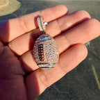 Moissanite Football Rose Iced Pendant