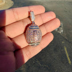 Moissanite Football Rose Iced Pendant