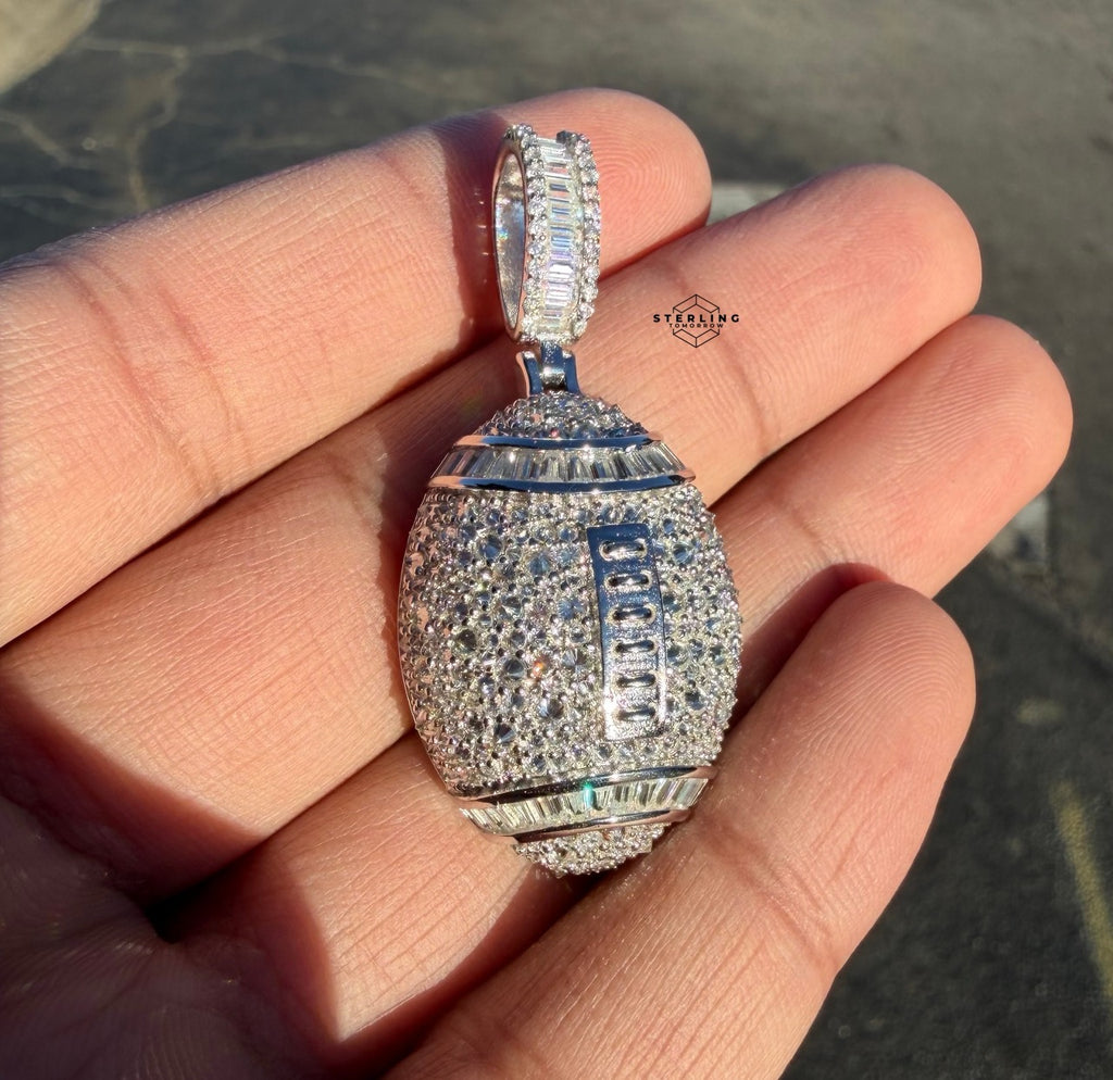 Moissanite Football Iced Pendant