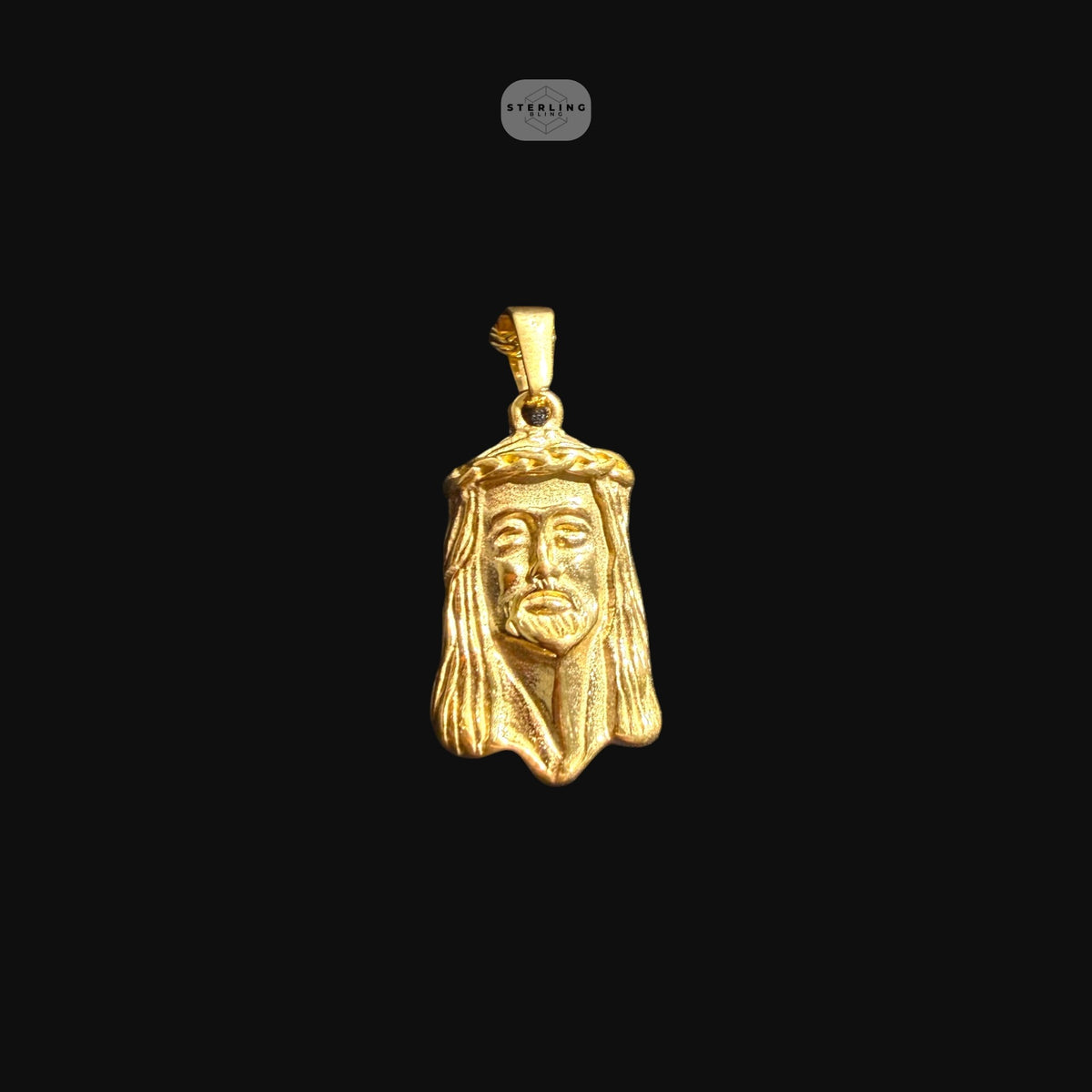 Gold Jesus Face Pendant Necklace, Stainless Steel Necklace for Men, Religious Christian Pendant, 14K Gold Waterproof Necklace, Gift for Him