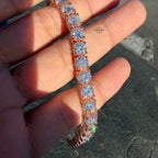 7mm Rose Gold Iced Out Sides Moissanite Tennis Bracelet