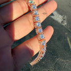 7mm Rose Gold Iced Out Sides Moissanite Tennis Bracelet