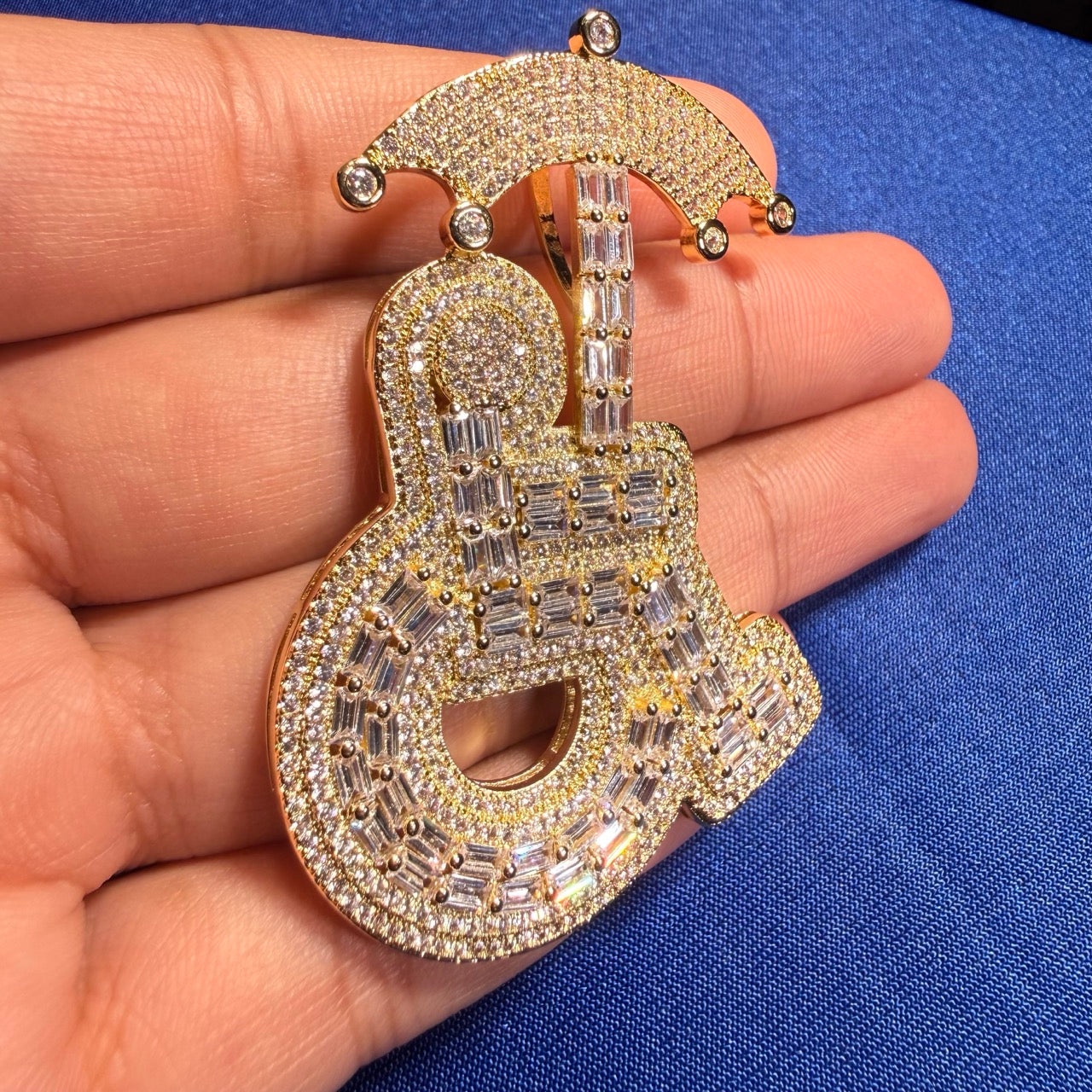 14K Gold Plated Wheelchair Umbrella Pendant + Steel Rope Chain