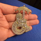 14K Gold Plated Wheelchair Umbrella Pendant + Steel Rope Chain