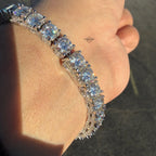 Moissanite Iced Sides Tennis Bracelet - 6.7mm 8"