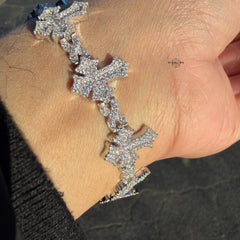 Moissanite Cross Infinity Bracelet - 18mm 8"