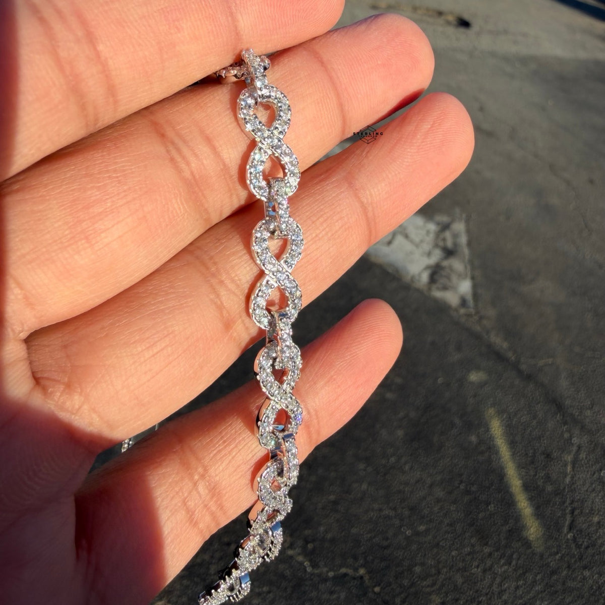 925 Sterling Silver 8mm 8" Infinity Bracelet