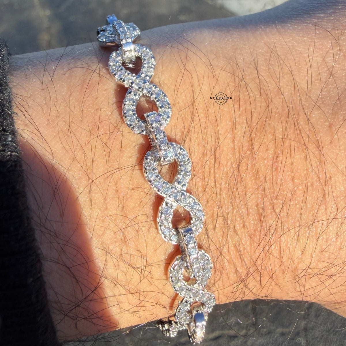925 Sterling Silver 8mm 8" Infinity Bracelet