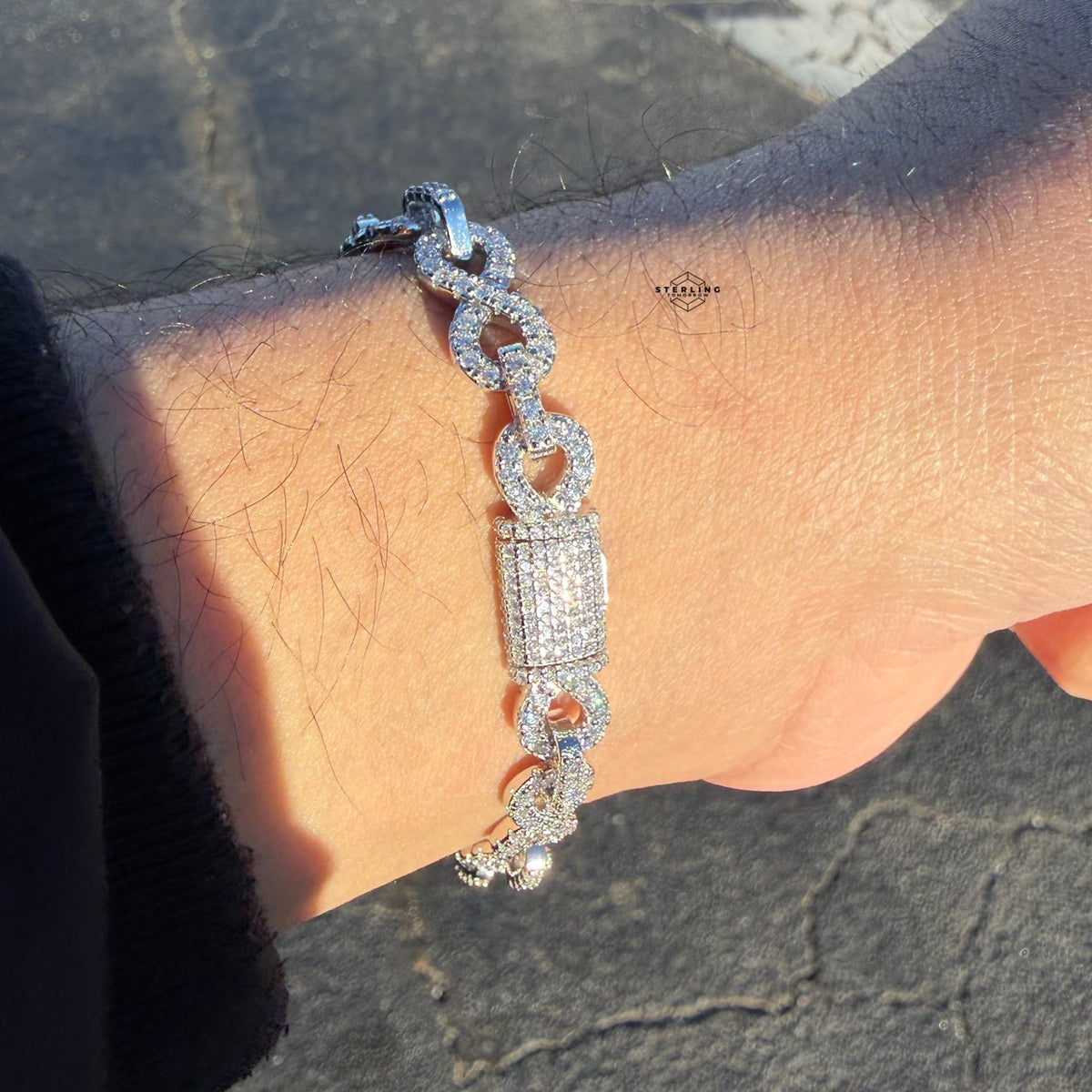 925 Sterling Silver 8mm 8" Infinity Bracelet