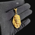 Gold Jesus Charm Pendant Necklace, Stainless Steel Necklace for Men, Religious Christian Pendant, 14K Gold Waterproof Necklace, Gift for Him (Copy)