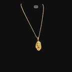 Gold Jesus Charm Pendant Necklace, Stainless Steel Necklace for Men, Religious Christian Pendant, 14K Gold Waterproof Necklace, Gift for Him (Copy)