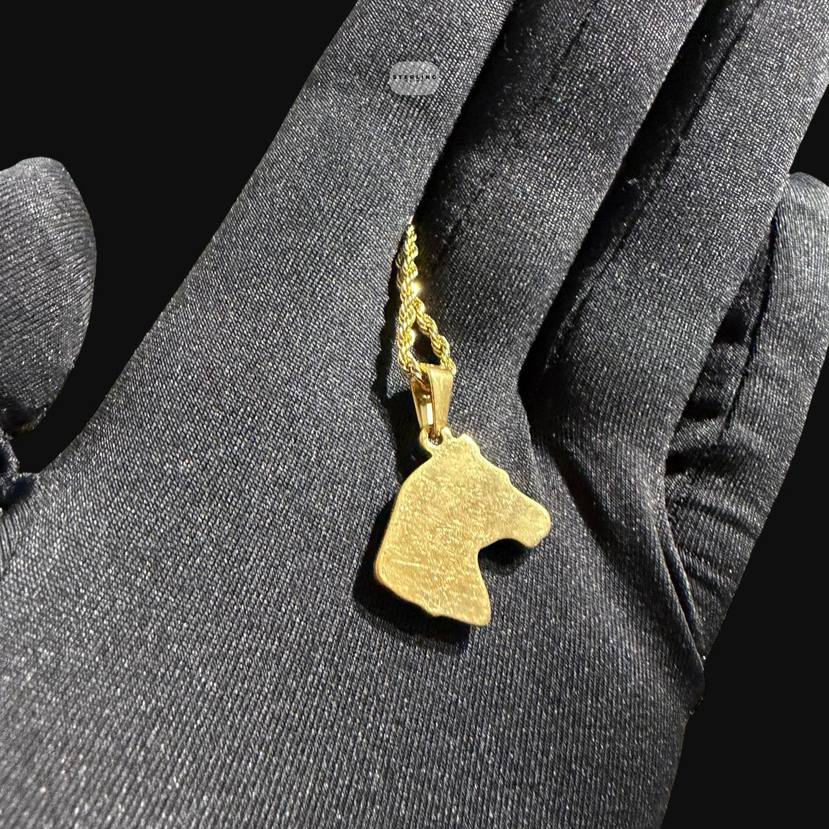 Gold Horse Pendant Necklace, Stainless Steel Necklace for Men, Horse Head Charm, 14K Gold Waterproof Necklace, Gift for Him, Equestrian Jewelry
