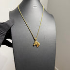 Gold Horse Pendant Necklace, Stainless Steel Necklace for Men, Horse Head Charm, 14K Gold Waterproof Necklace, Gift for Him, Equestrian Jewelry