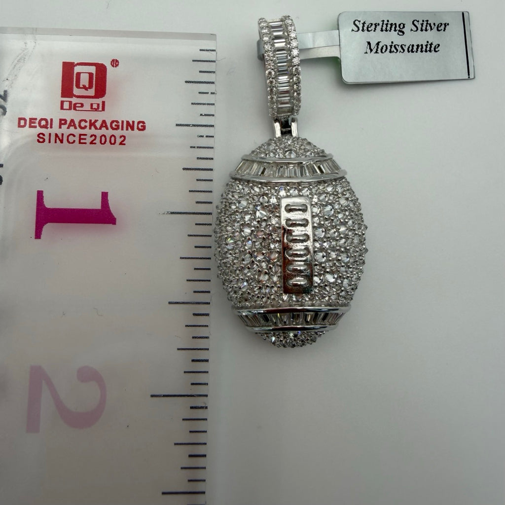 Moissanite Football Rose Iced Pendant
