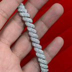 Moissanite Iced Twisted Bracelet 9.6mm 8"