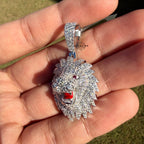 Moissanite VVS Lion Head Pendant 925 Silver Iced Out Free Steel Rope Chain