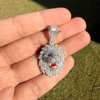 Moissanite VVS Lion Head Pendant 925 Silver Iced Out Free Steel Rope Chain