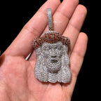 Iced Out Jesus Pendant Red Crown of Thorns